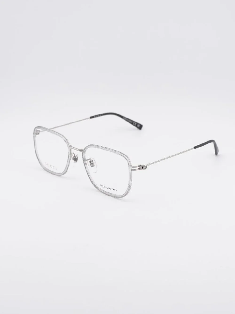 Gucci GG1852OA 004 Eyeglasses Grey / Silver 53mm Square Frame